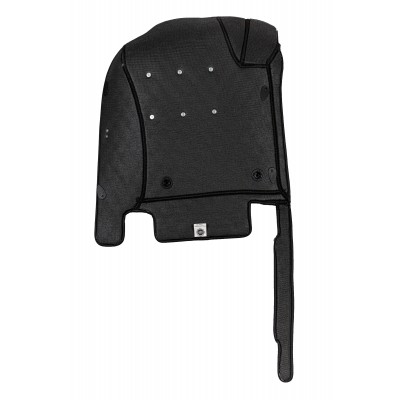 Коврики в салон+багажник для Ford Mondeo 5 (2015-2022) из экокожи с текстилем, черный/шов черный LUX