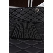 Коврики в салон+багажник для Mitsubishi Outlander 3 (2012-2018) из экокожи с текстилем, черный/шов черный LUX
