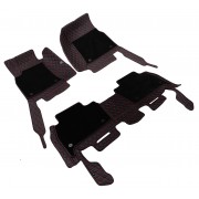 Коврики в салон+багажник для Infiniti FX35 (2008-2013) из экокожи с текстилем, черный/шов красный LUX