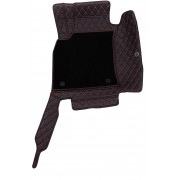 Коврики в салон+багажник для Infiniti FX35 (2008-2013) из экокожи с текстилем, черный/шов красный LUX