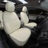 Чехлы на сиденья из экокожи ромб для Volkswagen Caddy (2004-2015) 2 места, Белый/Белый, Автопилот