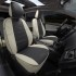 Чехлы на сиденья из экокожи для Nissan Pathfinder R51 (2004-2014) спинки одинаковые, Белый/Черный, Автопилот