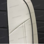Чехлы на сиденья из экокожи для ВАЗ 2107, Белый/Черный, Автопилот