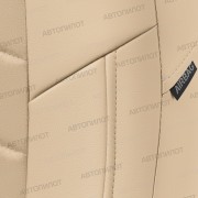Чехлы на сиденья из алькантары для Mitsubishi ASX (2010-2023), Бежевый/Бежевый, Автопилот