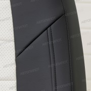Чехлы на сиденья из экокожи для Nissan Terrano (2017-2023) 40/60, Черный/Белый, Автопилот