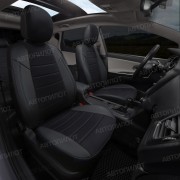 Чехлы на сиденья из алькантары для Chevrolet Lanos седан (1997-2009), Черный/Черный, Автопилот