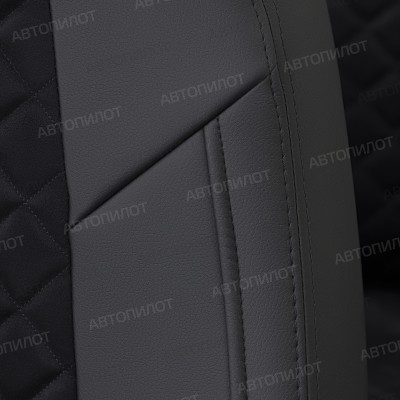 Чехлы на сиденья из алькантары ромб для Mitsubishi Montero Sport (1996-2008), Черный/Черный, Автопилот