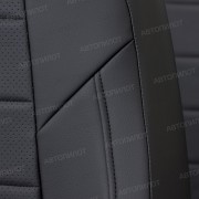 Чехлы на сиденья из экокожи для Mitsubishi Colt (2004-2012), Черный/Черный, Автопилот