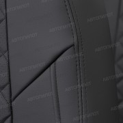 Чехлы на сиденья из экокожи ромб для Hyundai Creta 1 (2016-2021), Черный/Черный, Автопилот