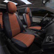 Чехлы на сиденья из алькантары для Volkswagen Polo 5 седан (2010-2020) 40/60, Черный/Коричневый, Автопилот