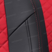 Чехлы на сиденья из экокожи ромб для FAW Besturn X80 рестайлинг (2019-2023), Черный/Красный, Автопилот