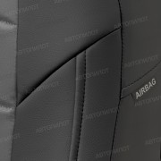 Чехлы на сиденья из алькантары для Mitsubishi ASX (2010-2023), Черный/Серый, Автопилот