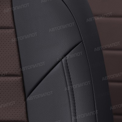 Чехлы на сиденья из экокожи для Mitsubishi Carisma Хэтчбек (1995-2004), Черный/Шоколад, Автопилот