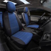 Чехлы на сиденья из алькантары для Mitsubishi Lancer 10 седан (2007-2011) Intence с увеличенной поддержкой, Черный/Синий, Автопилот