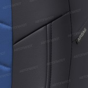 Чехлы на сиденья из алькантары для Renault Master (2012-2019), Черный/Синий, Автопилот