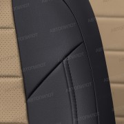 Чехлы на сиденья из экокожи для FAW Besturn X80 рестайлинг (2019-2023), Черный/Темно-бежевый , Автопилот