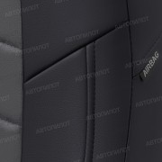 Чехлы на сиденья из алькантары для Peugeot 408 (2012-2023), Черный/Темно-серый, Автопилот