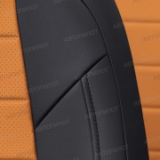 Чехлы на сиденья из экокожи для ТагАЗ Road Partner (2008-2011), Черный/Оранжевый, Автопилот