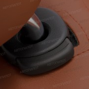 Чехлы на сиденья из алькантары для Citroen C4 II седан (2013-2023), Коричневый/Коричневый, Автопилот