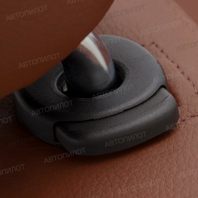 Чехлы на сиденья из экокожи для Datsun on-Do (2014-2020) 40/60, Коричневый/Коричневый, Автопилот
