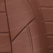 Чехлы на сиденья из экокожи для Chery QQ6 (S21) (2006-2010), Коричневый/Коричневый, Автопилот