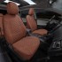 Чехлы на сиденья из экокожи ромб для Toyota Highlander 2 (2007-2014), Коричневый/Коричневый, Автопилот
