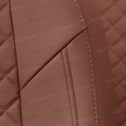 Чехлы на сиденья из экокожи ромб для Skoda SuperB 2 (2008-2013) Elegance, Коричневый/Коричневый, Автопилот