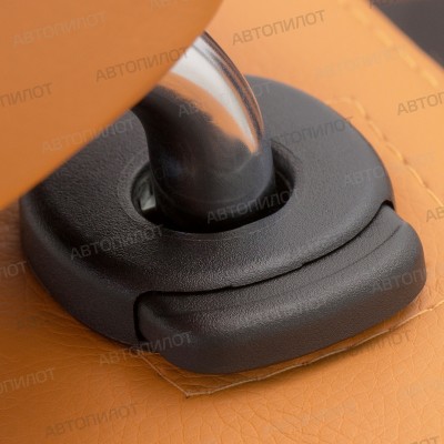 Чехлы на сиденья из экокожи для Chevrolet Orlando 7 мест (2011-2015) пасс. спинка трансформер, Оранжевый/Черный, Автопилот