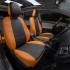 Чехлы на сиденья из экокожи ромб для Renault Symbol (1998-2012), Оранжевый/Черный, Автопилот