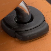 Чехлы на сиденья из экокожи ромб для Suzuki Jimny 3 (1998-2018), Оранжевый/Черный, Автопилот