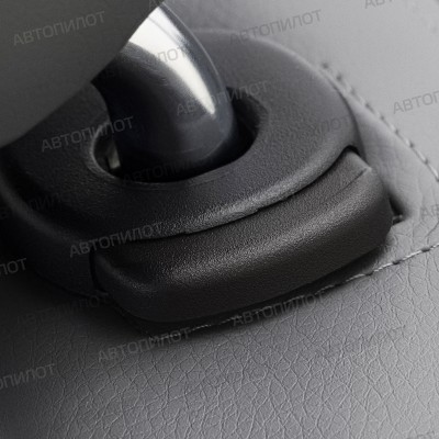 Чехлы на сиденья из экокожи для Nissan Almera Classic (2006-2013) задние подголовники горбы, Серый/Черный, Автопилот
