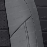 Чехлы на сиденья из экокожи для Geely MK седан (2008-2014), Серый/Черный, Автопилот