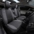 Чехлы на сиденья из экокожи ромб для Land Rover Discovery 3 (2004-2009) 40/60, Серый/Черный, Автопилот