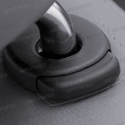 Чехлы на сиденья из экокожи ромб для Peugeot 408 (2012-2023), Серый/Черный, Автопилот