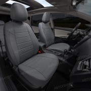 Чехлы на сиденья из экокожи для Hyundai Elantra 4 HD (2006-2011), Серый/Серый, Автопилот