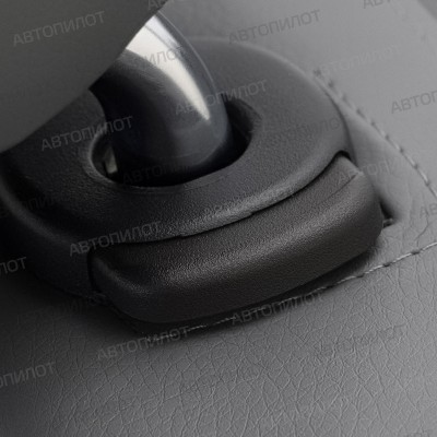 Чехлы на сиденья из экокожи ромб для Nissan Terrano (2014-2017) 40/60 с AirBag, Серый/Серый, Автопилот