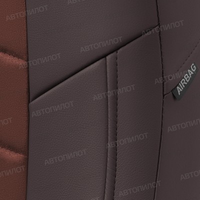 Чехлы на сиденья из алькантары для Nissan Almera 3 G15 (2013-2018) 40/60, Шоколад/Шоколад, Автопилот