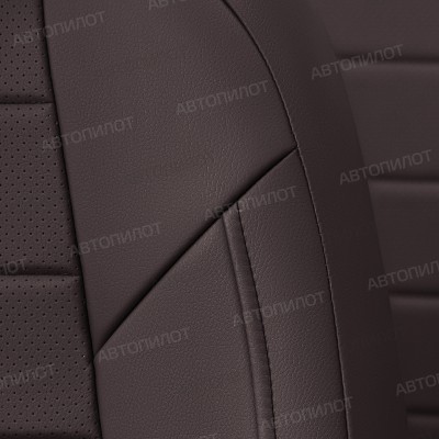 Чехлы на сиденья из экокожи для Hyundai Sonata 4 EF (2001-2012), Шоколад/Шоколад, Автопилот