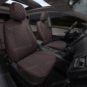 Чехлы на сиденья из экокожи ромб для Lexus IS II 250 (2005-2013), Шоколад/Шоколад, Автопилот