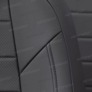 Чехлы на сиденья из экокожи для Chery QQ6 (S21) (2006-2010), Темно-серый/Темно-серый, Автопилот