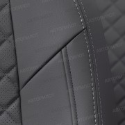 Чехлы на сиденья из экокожи ромб для Citroen C4 II седан (2013-2023), Темно-серый/Темно-серый, Автопилот