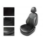 Чехлы на сиденья из экокожи Kia Rio 4 X (2020-2021) CarFashion черный/черный/серый