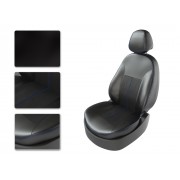 Чехлы на сиденья из экокожи Kia Rio 4 X-Line (2017-2020) CarFashion черный/черный/синий