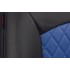 Чехлы на сиденья Hyundai Solaris 1 седан (2010-2017) MAXIMAL ROMB Экокожа, черный/синий шов синий