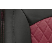 Чехлы на сиденья Kia Rio 4 X (2020-2021) MAXIMAL ROMB Экокожа, черный/бордовый шов бордовый