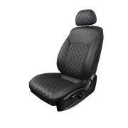 Чехлы на сиденья Suzuki Vitara (2015-2022) MAXIMAL VIP Экокожа, черный/черный/черный шов черный