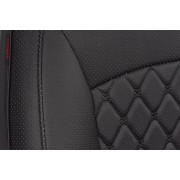 Чехлы на сиденья Mitsubishi Outlander 3 (2012-2022) MAXIMAL VIP Экокожа, черный/черный/черный шов черный