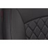 Чехлы на сиденья Toyota RAV4 (2018-2022) MAXIMAL VIP Экокожа, черный/черный/черный шов черный