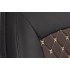 Чехлы на сиденья Lada Vesta / Vesta SW Cross (2015-2022) MAXIMAL VIP Экокожа,  черный/черный/шоколад шов золотой