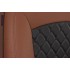 Чехлы на сиденья Hyundai Solaris 2 седан (2017-2022) MAXIMAL VIP Экокожа, черный/коричневый/черный шов черный